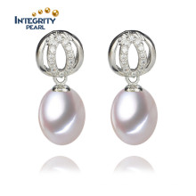 Freshwater Pearl Earring Jewelry Natural AAA 8-9mm Drop Shape Pearl Earring